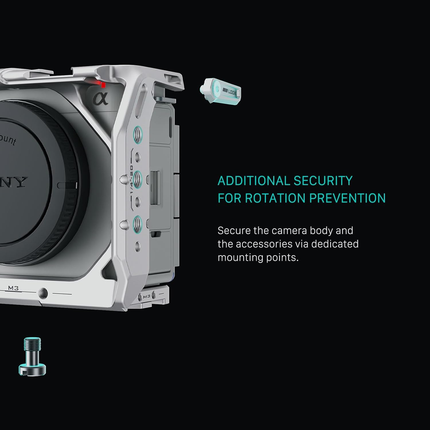 Tilta Half Camera Cage for ZV-E1 | Cold Shoe, NATO Rail, M3 and 1/4""-20 Threads Mounts | Silver