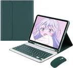 AnMengXinLing Keyboard Case for iPad Air 13 Inch (M3 2025/M2 2024)/Pro 12.9 6th/5th/4th Generation with Mouse Pencil Holder, Magnetically Detachable Keyboard Mouse, Teal