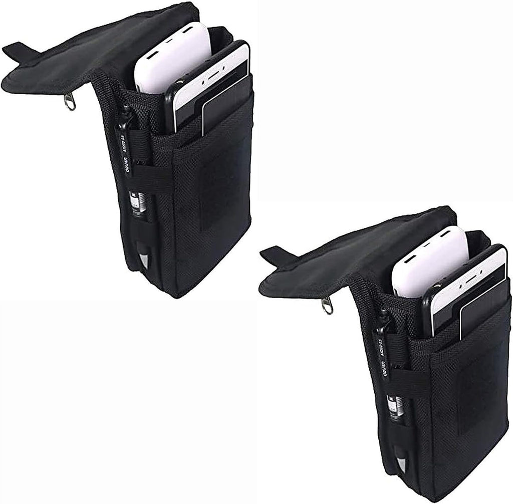 2 Packs Large Smartphone Pouch, Phone Pouch, Cell Phone Holster, Multi-Purpose Tool Holder, Tactical Carrying Case Belt Loop Pouch Men’s Waist Pocket for Hiking, Camping,Rescue Essential
