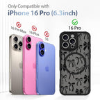 AIGOMARA Case for iPhone 16 Pro [Compatible with MagSafe] Black Ribbon Bow Pattern Design Soft TPU Bumper Hard PC Back Anti-Fall Shockproof Protective Slim Magnetic Cover for Women Girls