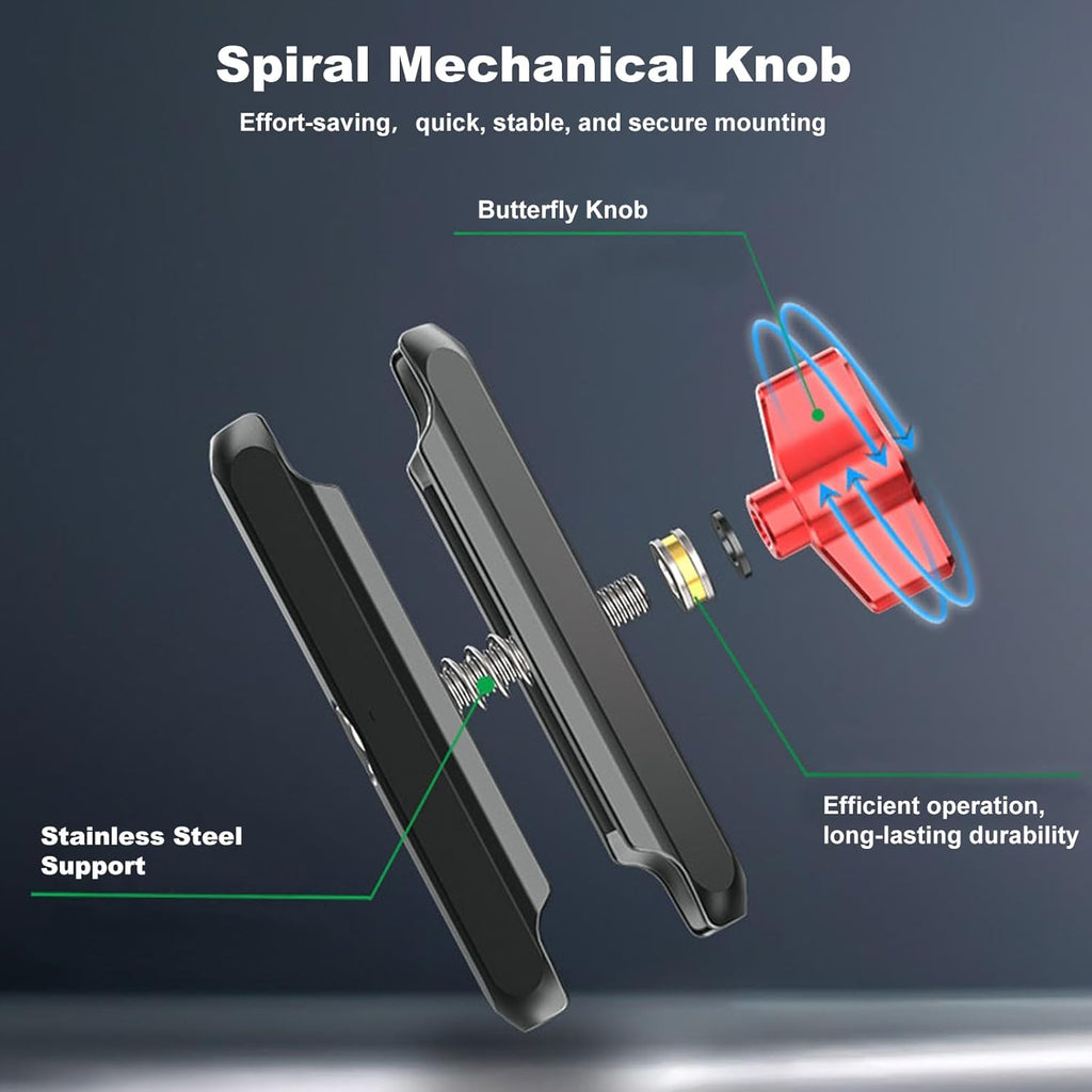 Clamp Mount for Action Camera, Super Camera Clamp Mount with Double Ball Head Magic Arm Fit for DJl,Go pr0, lnsta36o X5 X4 X3，Motorcycle Rearview Mirror Mounts & Aluminum Alloy - 360°Rotating, 78004