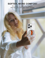 Lite 2 Magnetic Phone Grip, [Elastic Finger Strap] Phone Loop Holder, Compatible with Magsafe Series iPhone 16 15 14 13 12 Pro max, Silver