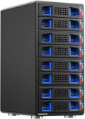 8 Bay Hard Drive Enclosure with Cooling Fan for 2.5/3.5" SATA HDD/SSD with USB A/C 3.0 Cable, 3.5 Hard Drive Enclosure Supports 160TB Capacity, Tool-Free HDD Enclosure, DAS(NO RAID/NAS)