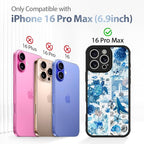 AIGOMARA Case for iPhone 16 Pro Max [Compatible with MagSafe] Blue Turtle Shell Ocean Collage Pattern Design for Women Girls Men Soft TPU Bumper Hack PC Back Shockproof Protective Slim Magnetic Cover
