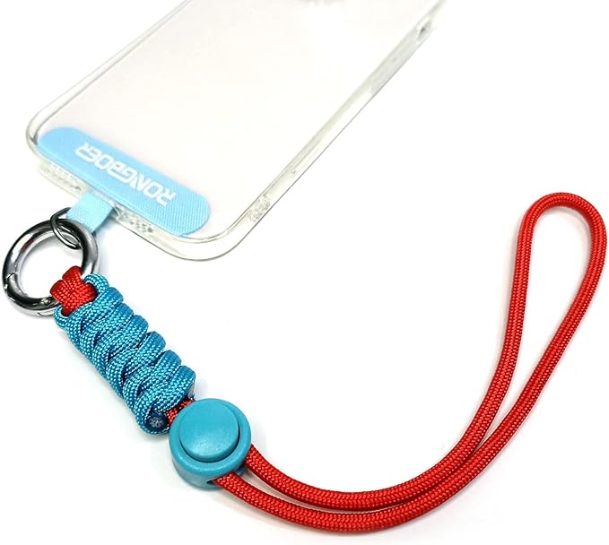 Cell Phone Lanyard Wrist Strap, Women's Phone Bracelet, Camera Wrist Lanyard, Short Wrist Lanyard for Keys, Keychain Lanyard, Lanyards for Keys (Blue Red)