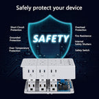 Multi Plug Outlet Surge Protector Nikleb, 12 Electrical Outlets Extender with 4 USB Charging Ports Total 4.8A, Wall Plug Expander 3 Prong for Room, Office, Gaming, Cord Organizer Accessories