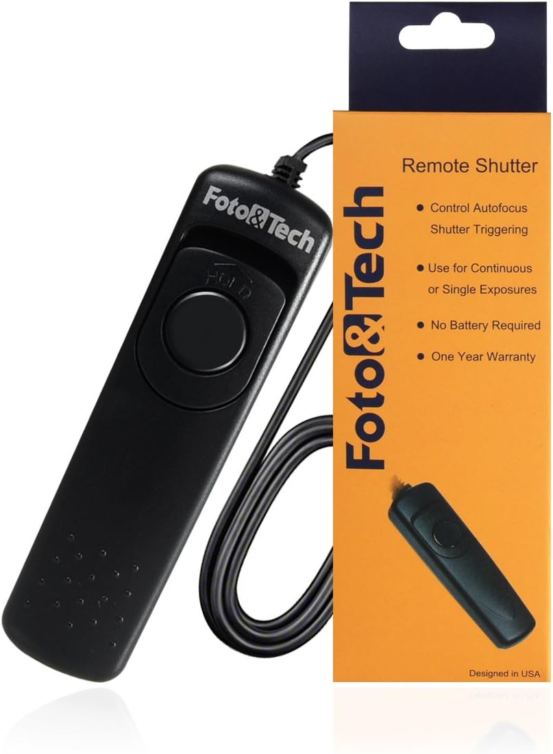 Foto&Tech Wired MC-30 Remote Control Shutter Release, Compatible with Nikon DSLRs with 10 Pin Connection Z9 Z8 D850 D5 D500 D4s D4 D3 D3x D3s D810A D810 D800 D800E D2 D2H D2Hs D2Xs D300 D1 D300s D700