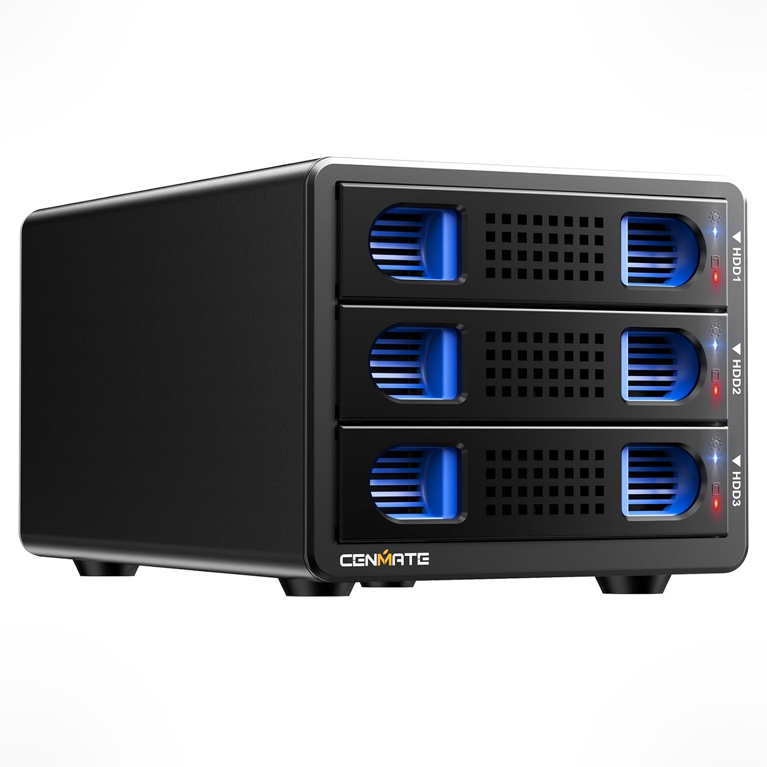 3 Bay 10Gbps Hard Drive Enclosure with Cooling Fan for 2.5“/3.5" SATA HDD/SSD with USB A/C 3.2 Gen 2, Support Hot Swappable, Daisy Chain Expansion, Tool-Free, DAS(NO RAID/NAS)