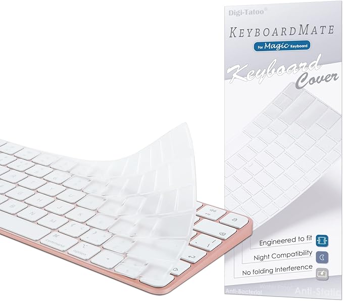 Keyboard Cover for New M4 iMac Magic Keyboard (Model A3203/A2450, w/o Touch ID, w/o Numeric Key) - Ultra Thin, Protective and Clear Keyboard Cover Protector Skin