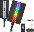 NEEWER RGB2 LED Tube Light Stick with Metal Barndoor, Handle, Touch Bar/APP/2.4G Control, Rechargeable Magnetic Handheld RGB Video Light, 2500K-10000K CRI98+ Dimmable Photography Lighting, 18 Scenes