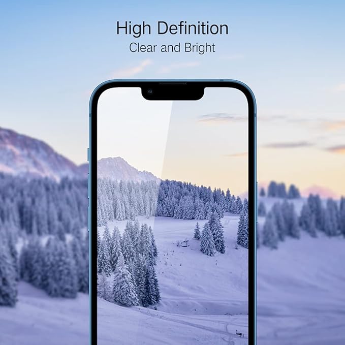 PERFECTSIGHT Compatible for iPhone 14, iPhone 13, iPhone 13 Pro Screen Protector 6.1 Inch 2 Pack HD Clear Premium Tempered Glass Case Friendly 9H Hardness Bubble Free Easy Installation