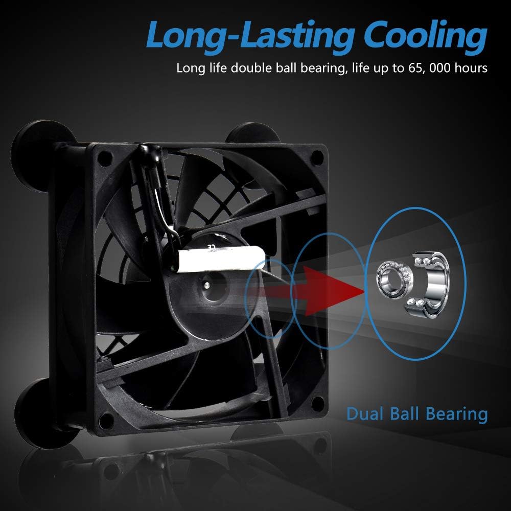 Dual 80mm USB Speed Control Fan, 5V Portable Cooling Fan for Flat-Screen TV Receiver Router DVR PlayStation Xbox Computer Cabinet Cooler