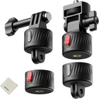NEEWER GP-24 Action Camera Mount Accessories Kit for POV Shots, 4 in 1 ABS Magnetic Quick Release Mount with 1/4" Thread & Cleaning Cloth Compatible with GoPro DJI Osmo Action Insta360