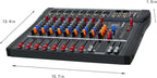 8 Channel Professional Digital Mixer Sound Board Console Bluetooth Live Studio Audio Mixer Power Mixing USB (110V-220V)