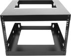 6U Wall Mount Open Frame 19 Inch Server Equipment Rack Wall Mountable Heavy Duty Design - Holds All Networking & AV Gear - Open Frame Includes 2 1U 12in Vented Shelves & Mounting screws (WALL RACK 6U)