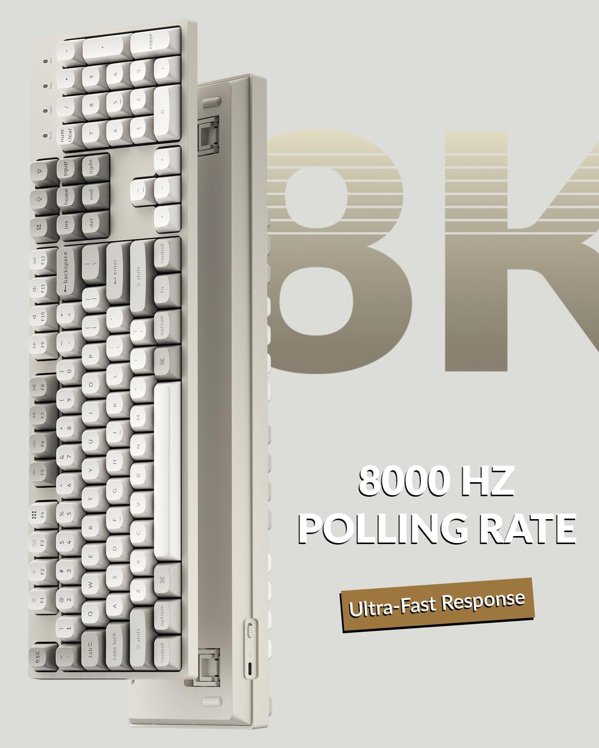 Keychron C2 Pro Wired Mechanical Keyboard with 8K Hz Polling Rate, Full Size Custom RGB Backlit Hot-Swappable, Non-Shine Through PBT Keycaps Compatible with Mac Windows Linux (Silent Red Switch)