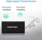 KOOTION 1TB External SSD Hard Drive USB 3.1 Type-c Ultra-Slim Portable Solid State Drive 1TB, Read up to 500MB/s & Write up to 450MB/s