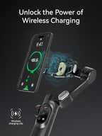 Gimbal Stabilizer for iPhone with AI Vision Sensor for Face Tracking, 3-Axis Phone Gimbal w/OLED Display for Vlog Recording, Compatible with iPhone/Android-Smart XPro AI Black