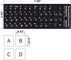 2PCS Russian Keyboard Stickers, Russian-Englsih Keyboard Letters Replacement Stickers White Font Black Background for PC Computer Laptop Notebook Desktop, Cyrillic Keyboard Alphabet Stickers
