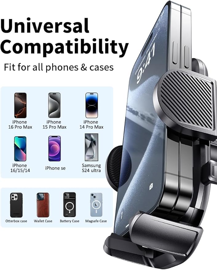 Nycetek 2025 Upgraded Car Vent Phone Mount [Military-Grade Clip] 360° Rotation, Universal Cellphone Holder Fits for iPhone 16 15 14 13 Pro Max Samsung Galaxy S24 S23 & All