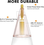 NIUTRENDZ 4 Pack Replacement Tips for Apple Pencil 2nd Generation and 1st Generation Fine Point Metal Tip, Wear-Resistant & Precise Control (1.95mm, White + Pink)