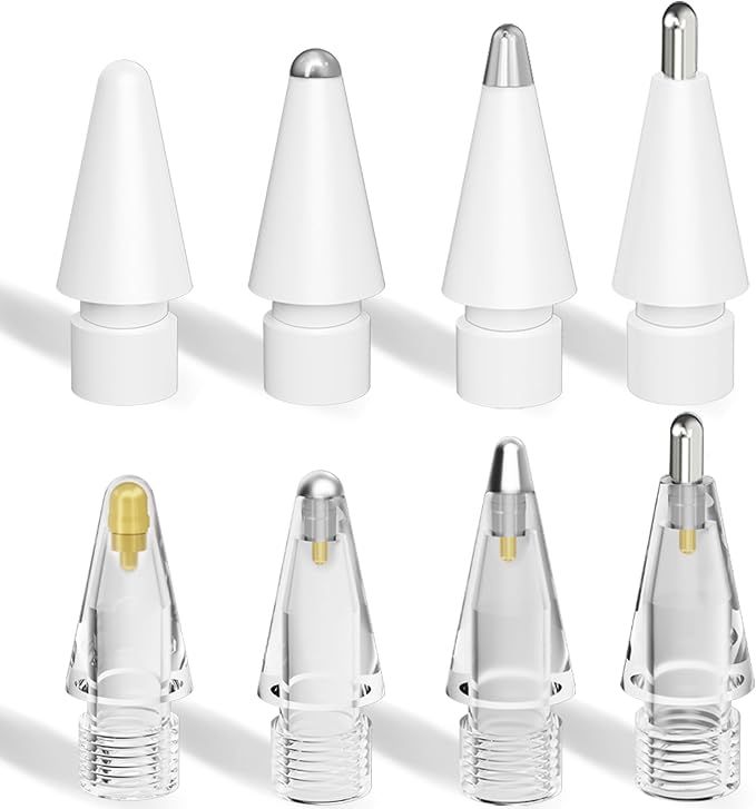 (8 Pack) Replacement Tips for Apple Pencil 2nd Generation and Apple Pencil 1st Generation,Inesore Upgraded Apple Pencil Tips Accessories Compatible with Apple Pencil 2 Generation iPad Pro Pencil Nib