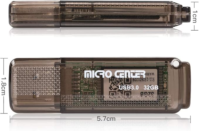 INLAND Micro Center SuperSpeed 5 Pack 32GB USB 3.0 Flash Drive Gum Size Memory Stick Thumb Drive Data Storage Jump Drive (32G 5-Pack)