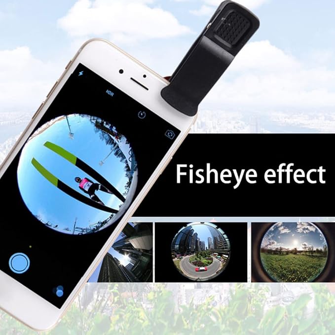 Phone Fisheye Lens 3in1 Wide Angle Fish Eye Macro Lenses Clip-on Universal Lens Black Lens Attachments