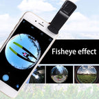 Phone Fisheye Lens 3in1 Wide Angle Fish Eye Macro Lenses Clip-on Universal Lens Black Lens Attachments