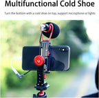 Cell Phone Tripod Mount, ULANZI ST-14 Smartphone Tripod Mount Adapter Aluminum with Cold Shoe, 360° Cell Phone Stand Holder Clamp for iPhone16 15 14 13 12 11 Max Pro iPhone X XR Xs 6 7 Plus