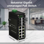 Industrial 8 Port Gigabit Ethernet Plus PoE Switch with 2x10G SFP+ and 4X 1G/2.5G/10G/Multi-gig SFP, 240W High Power, Support IEEE802.3af/at, Rack Mount Unmanaged Plug and Play Ethernet Switch