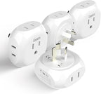 Ceptics Australia, New Zealand, China Travel Plug Adapter by - 4 Input - USA to Any Type I Countries Such as New Zealand, Argentina and More - 4 Pack (PT-16), White (PT-16-4PK)