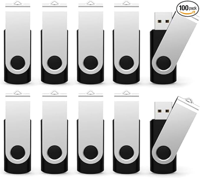 TOPESEL 100PCS 2GB Bulk USB 2.0 Flash Drives, Thumb Drives with USB 2.0 Speed, Ideal for Data Backup and Transfer