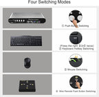 4 Computers 2 HDMI Monitor Automatic KVM Switch 8K@60Hz, Hotkey Switching, EDID, with Audio and Microphone, Aluminum Shell with Digital Display, USB 3.0 Hub, HDR10 with Cables