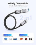 ORICO 1TB External SSD with 2 in 1 USB C & A Cable, Up to 460MB/s, Plug and Play Portable Solid State Drives, Reliable Storage for USB C Smartphone, Tablet, PC - M5PLUS