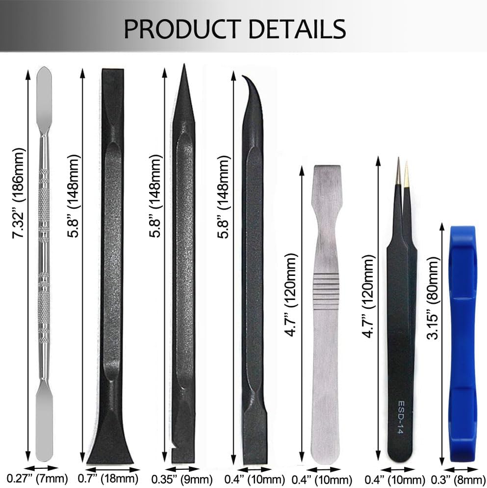 Ewparts Spudger Tool Kit Plastic Pry Tool for Electronics Repair with Metal Spudger Plastic Spudger Tweezers Opening Tool iPhone Repair Tool Kit for Phone,iPad,Computer,MacBook,Laptop Repair Kit