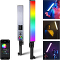 NEEWER RGB Light Wand with 2.4G/APP Control, Upgraded 360° Touchable RGBWW Hue Mixer Photography Handheld LED Video Lighting Stick with 2500K-10000K, CRI/TLCI97+, 18 Scenes, 7.4V/31Wh Battery, BH-30S