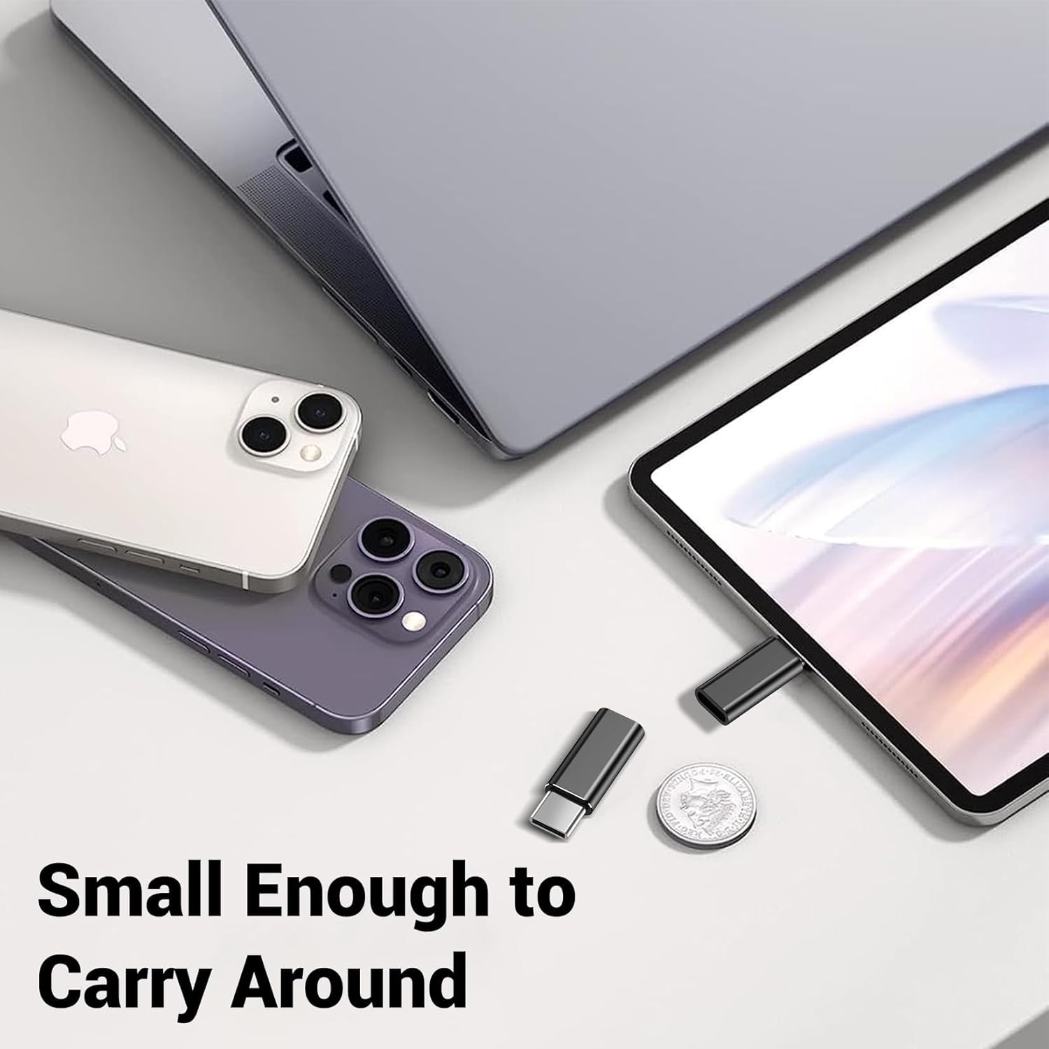 Temdan 4 Pack Lightning to USB C Adapter for iPhone 15/16 Pro/16 Pro Max/Plus,Samsung S25/S24,USB C Charger Connector Cable,for iPhone 16/15 Charger,16/15 Accessories - Black(Not for Audio/OTG)