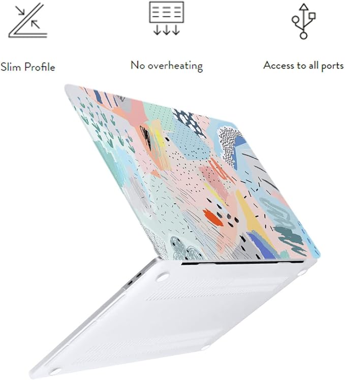 LanBaiLan Compatible for MacBook Pro 13 inch with Touch Bar 2022 2020 2019 2018 2017 2016 M1 M2 Chip A2338 A2289 A2251 A2159 A1989 A1706 A1708, Laptop Hardshell Case & Keyboard Cover, Graffiti