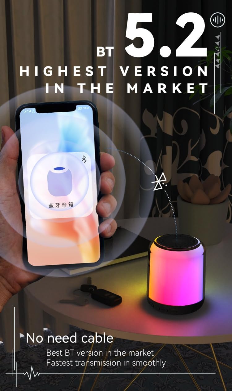 Aura-Sync Surround TWS/RGB-Color Speaker, Small, Brown