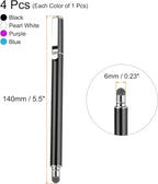 MECCANIXITY 4pcs Stylus Pens for Touch Screens Universal Capacitive Stylus Pencil Sensitivity for Phone Tablet Touch Screen Device,Black Blue Purple White
