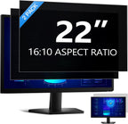 [2 Pack] 22 Inch Computer Privacy Screen Filter for 16:10 Aspect Ratio, Eye Protection, Anti-Glare, Anti-Blue Light Computer Monitor Privacy Filter, Removable Anti-Scratch 22in Protector Film