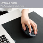 ELECOM Left Hand Wireless Ergonomic Mouse, 2.4GHz with Mini USB Receiver, Silent Click, 2000DPI, 5 Buttons, Optical Sensor, Compatible with PC, Mac, Laptop, EX-G, Msize Black (M-XGM31DBSKBK)
