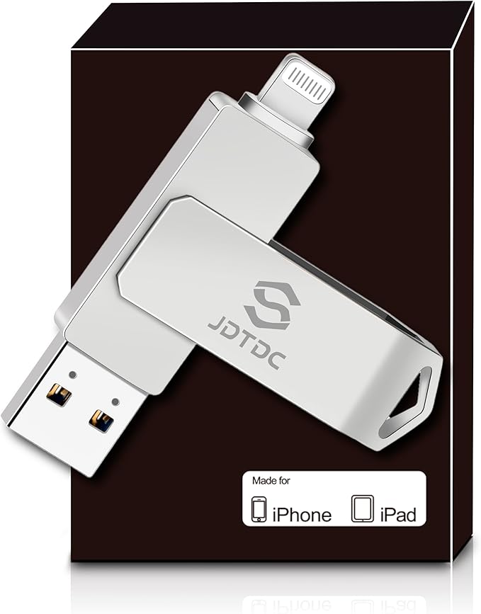 Genuine Apple MFi Certified iPhone USB Flash Drive 128GB - Real Capacity - No Fake Storage, Genuine Lightning, encrypted Auto Backup Photo Stick for iPhone iPad Photos/Videos - Avoid Fake MFi Clones!