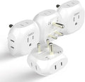 Ceptics India, Pakistan Travel Adapter - 4 Input - Ultra Compact - Light Weight - USA to Any Type D Countries Such as Bangladesh, Maldives and More - 4 Pack (PT-10-4PK)