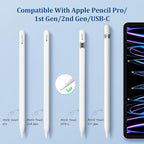 Replacement Tips for Apple Pencil 1st/2nd Gen,No Wear Out Upgraded Apple Pencil Tips,Metal Pencil Nibs for Precise Control - Pen Like 0.78mm Longer Tips for iPad Pencil - 4 Pack White