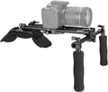 CAMVATE Handheld Shoulder Mount Kit with Sliding Base Plate & Sponge-Covered Handgrip Pair for DSLR Camera - 3029