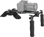 CAMVATE Handheld Shoulder Mount Kit with Sliding Base Plate & Sponge-Covered Handgrip Pair for DSLR Camera - 3029