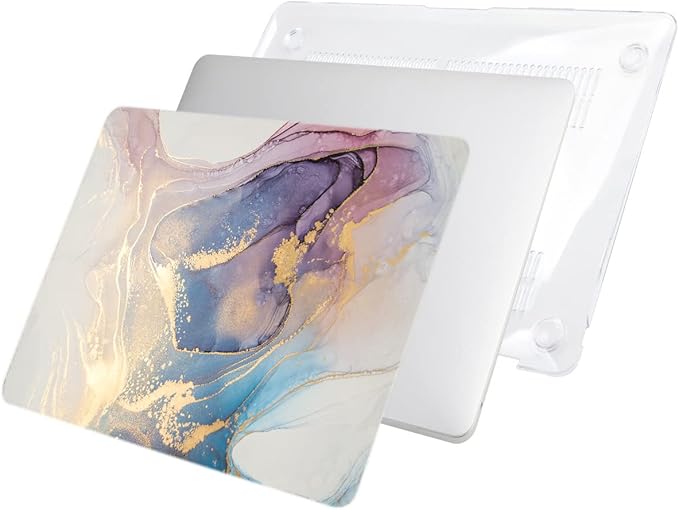 LanBaiLan Compatible for MacBook Pro 13 inch with Touch Bar 2020 2019 2018 2017 2016 Release M1 A2338 A2289 A2251 A2159 A1989 A1706 A1708, Laptop Hardshell Case and Keyboard Cover, Colorful Marble