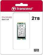Transcend 2TB MTE400S M.2 2242 PCIe Gen3x4 SSD, Compatible with Ultra-Thin Laptops, Dram-Less Low Power, Up to 2000MB/s, TLC - TS2TMTE400S